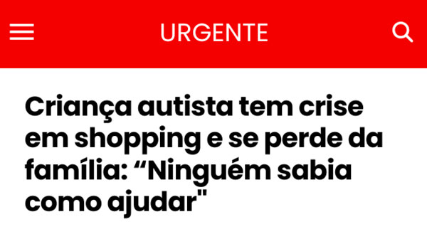 Notícia sobre autismo