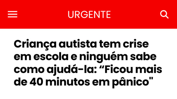 Notícia sobre autismo