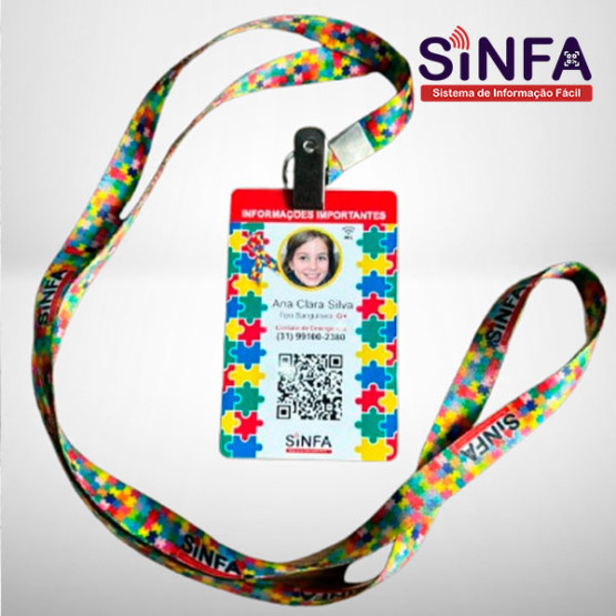 Crachá SINFA com Chip NFC Integrado: Facilite o Dia a Dia com Informações Importantes.